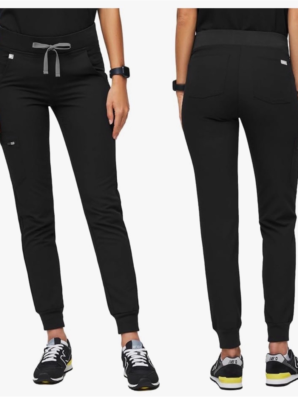 Like new Figs  Zamora  scrub Black Casual Drawstring jogger pant
